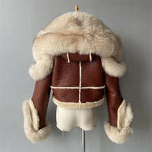Load image into Gallery viewer, Hooded Crop Shearling
